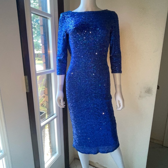 ASOS low back sequin midi dress - Picture 3 of 8